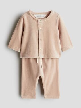 2-piece Velour Set - Blush Pink - Premie